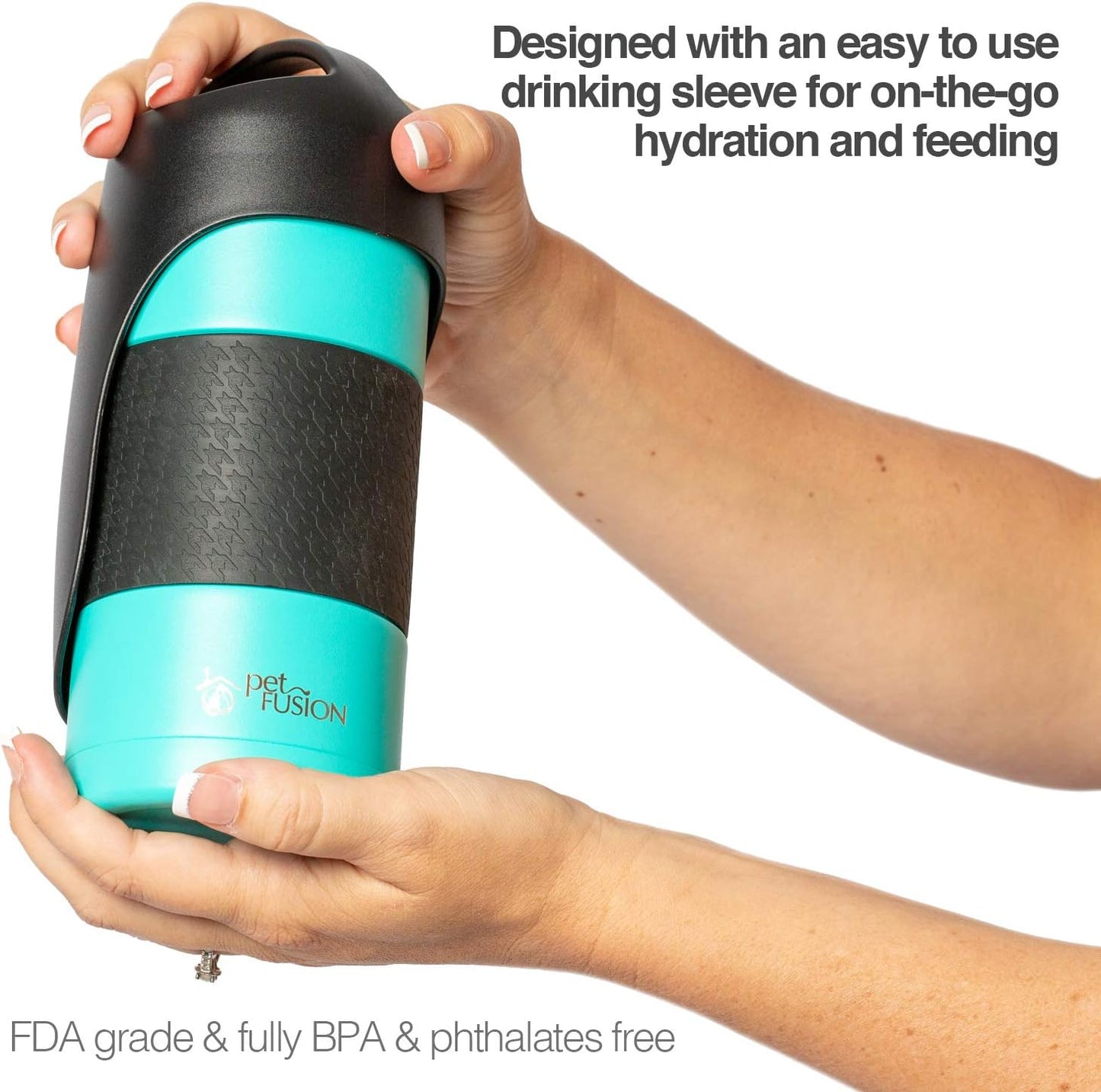 Portable Dog Water Bottle & Dog Water Bottle Dispenser (New - Large 22Oz Water & Food Dispenser) Insulated 2 Wall Stainless Steel - Optimal Cool Water Temp - Perfect Dog Travel Water Bottle