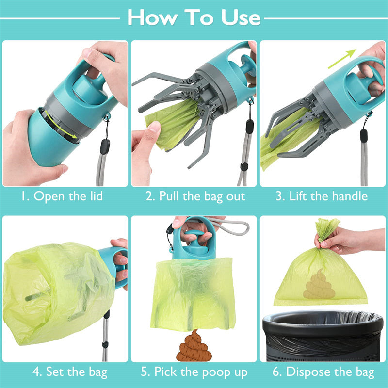 Portable Poop Scoop with Built-in Bag Dispenser - Zuri & Ubuntu Pets